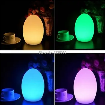

Colorful LED Egg bar table lamp Break-resistant rechargeable LED glowing lighted egg night light for Christmas Wedding Decorated