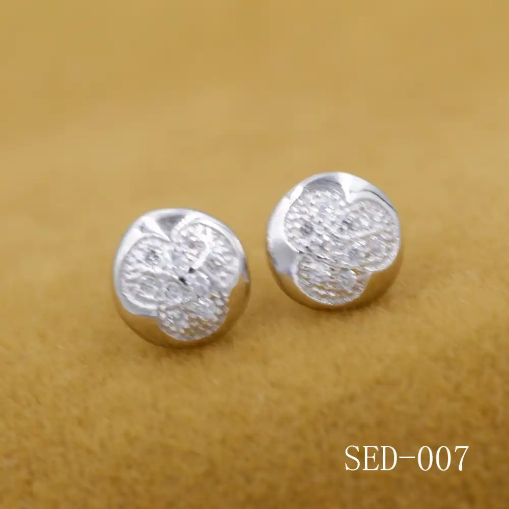 Бесплатная доставка ювелирные изделия действительно 925 стерлингового серебра серьги в виде клевера круговой набор циркон цветок и лист серебряные серьги