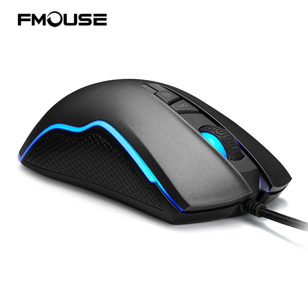 

FMOUSE F500 Backlit Wired 4000DPI Gaming Mouse Optical Ergonomic Gaming Mice with 7 Buttons LED for PC/Laptop/Desktop/Computer