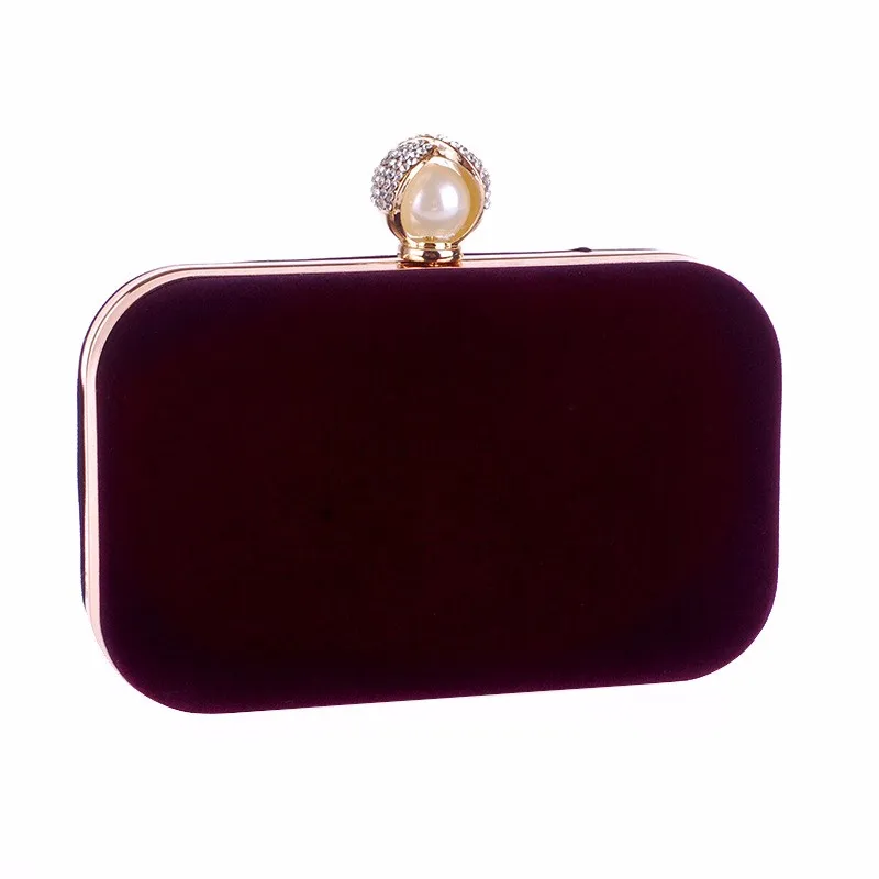 Luxy Moon Small Pure Purple Velvet Clutch Box Bag Side View