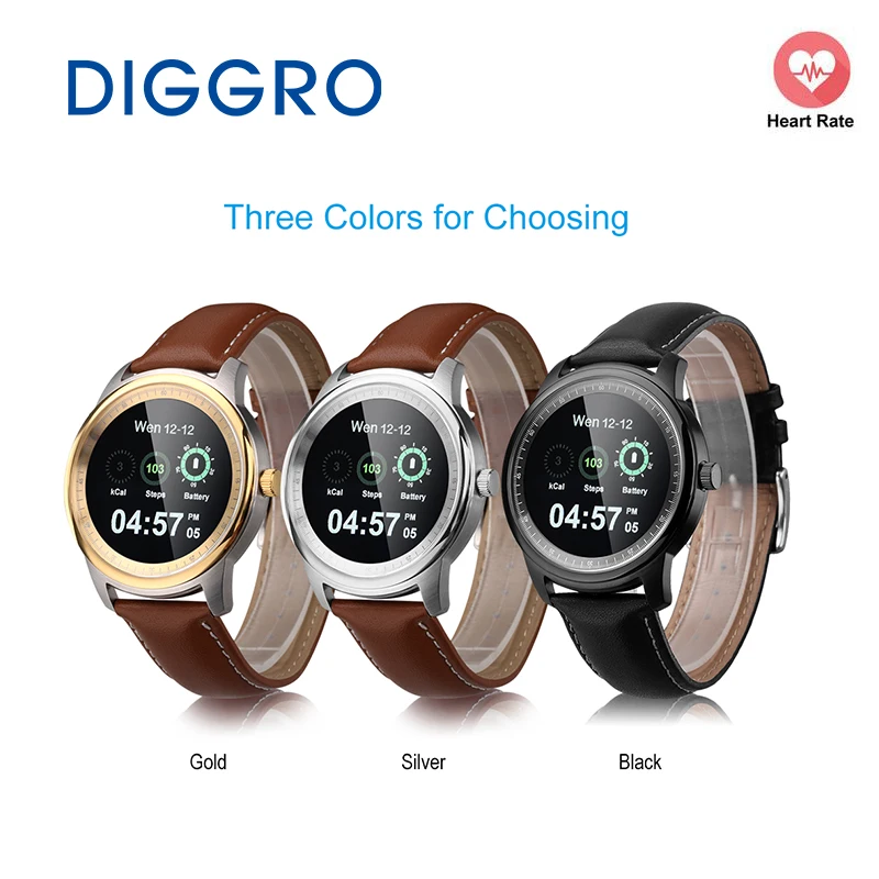 Diggro LEM1 Bluetooth Smart Watch Smartphone Mate HD Screen Siri Call Music Reminder Anti-lost for Android IOS Sports Partner