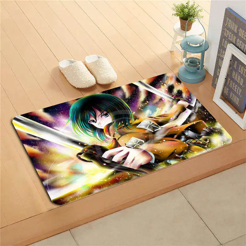 

W530L26 Custom attack on titan Anime Watercolor Painting Doormat Home Decor Door mat Floor Mat Bath Mats foot pad #F25