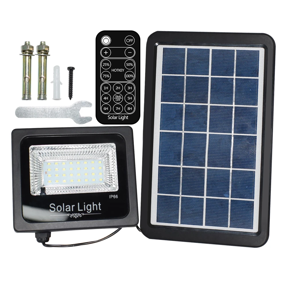 

30W LED Solar Powered Flood Lights Outdoor Garden Lawn Landscape Lamps Waterproof Security Wall Lamps Floodlight +Remote Control