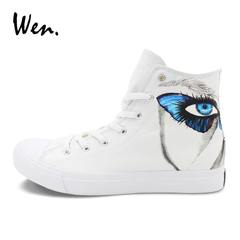 De Yeux Main Papillon Garçon À Plat Dentelle Peint Vulcaniser Casual Chaussures Wen Toile up La Solide Blanc Jeunes Fille Style nOPX8Z0Nwk