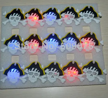 

Free shipping 90pcs/lot 3pcs light soft rubber Halloween ghost LED flash Badge Button Pin bar party celebratio props