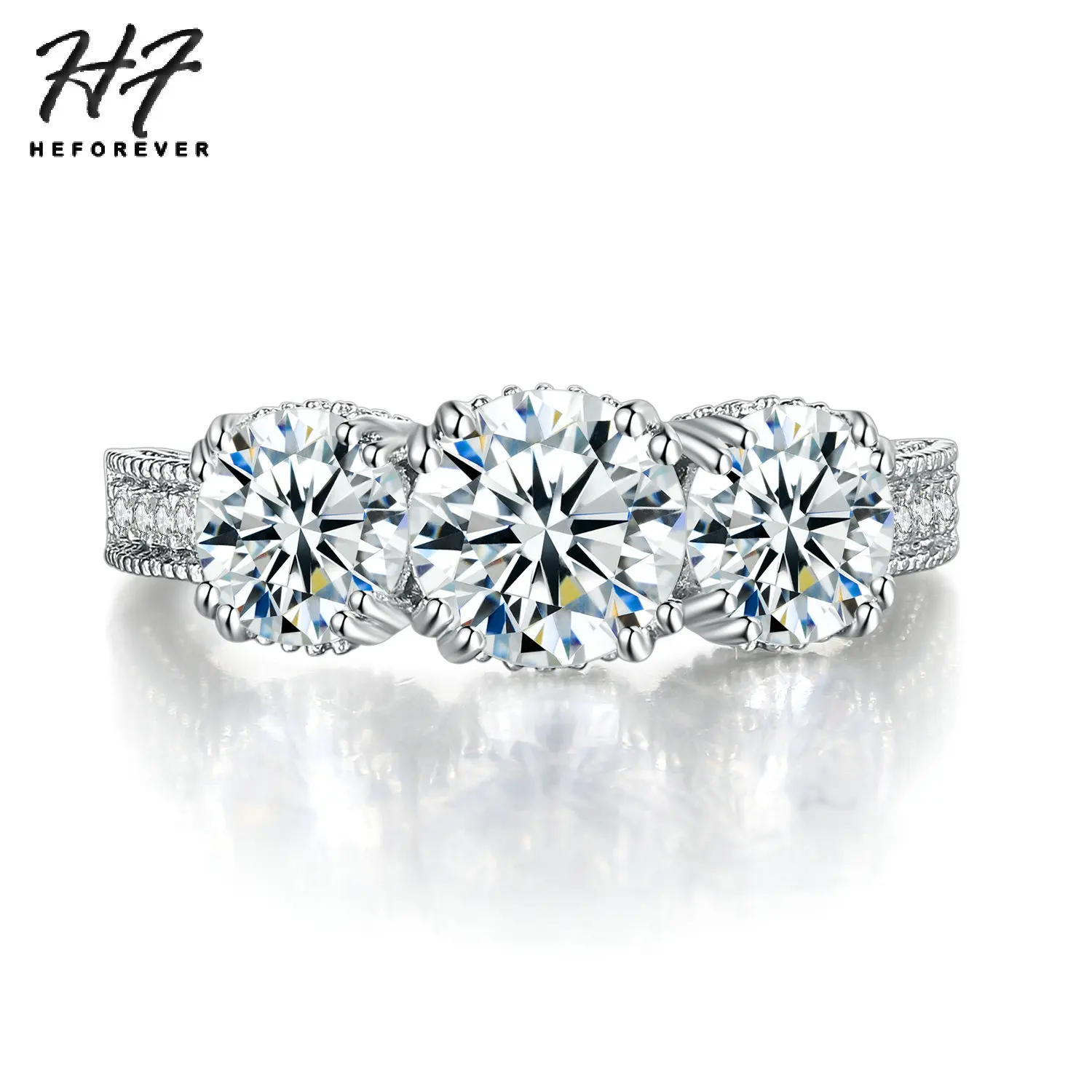 

Engagement Crystal Ring For Women Silver Color AAA+CZ Gift For Party Wedding Fashion Jewelry R497