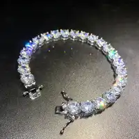 8mm Hip hop Bling Iced Out Cubic Zirconia Bracelet Tennis Chain Bracelets Women Men 1 Row CZ Link Chain Jewelry Silver Gold