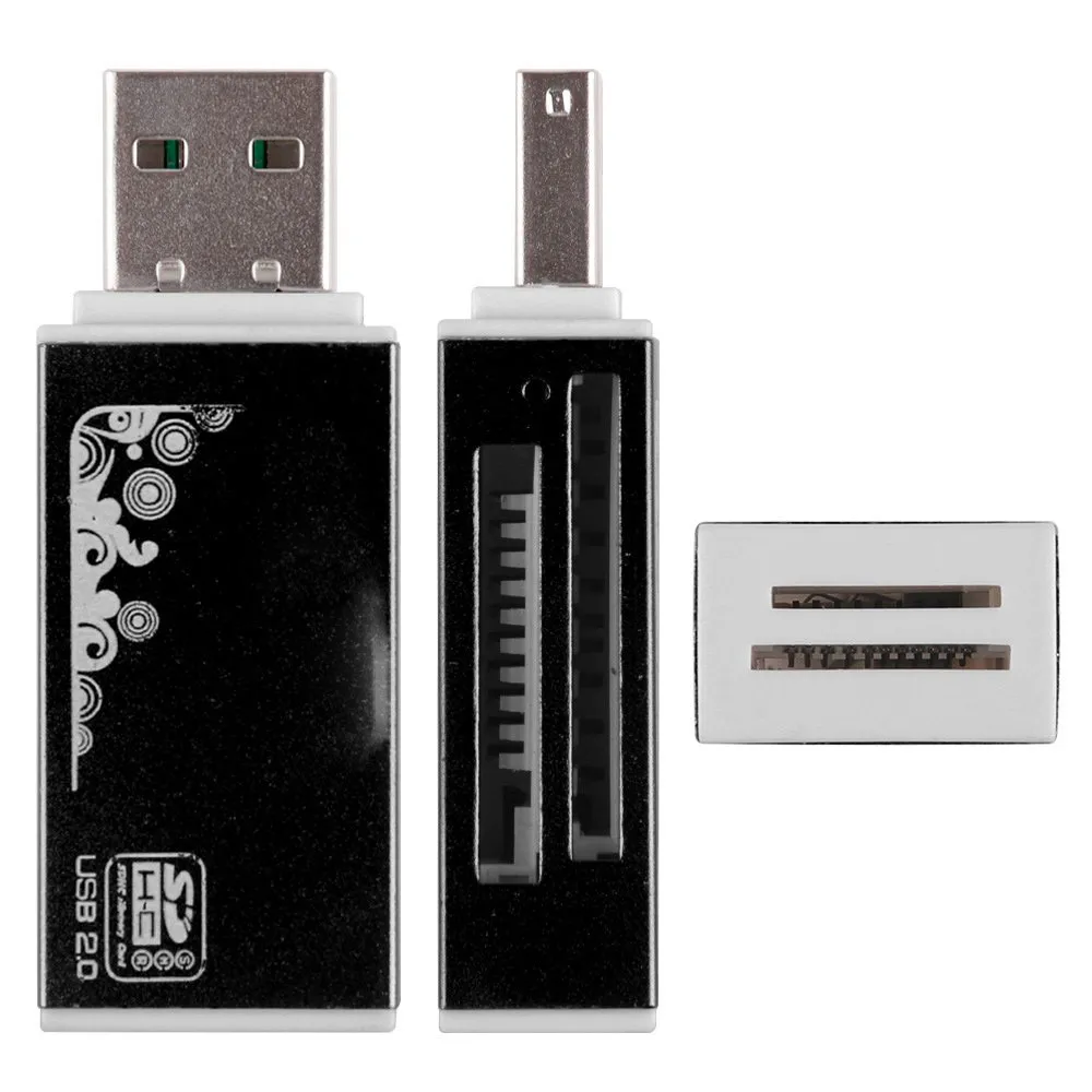 Все в 1 металлический корпус USB 2,0 кард-ридер для Micro SD TF MS Duo M2 SD SDHC MMC кард-ридер адаптер Цвет опционально