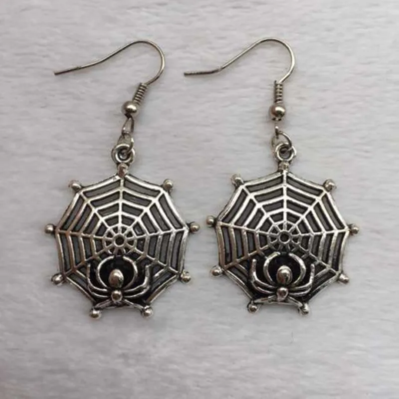 

Tibetan silver earring,Jewelry Creative Cobweb Earring ,Halloween gift