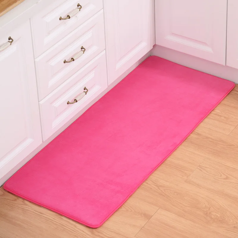 Zeegle Твердые Кухонные коврики, напольные ковры, прикроватные коврики для спальни, Противоскользящий коврик для ванной комнаты, коврики для туалета, ковры для гостиной - Цвет: Rose