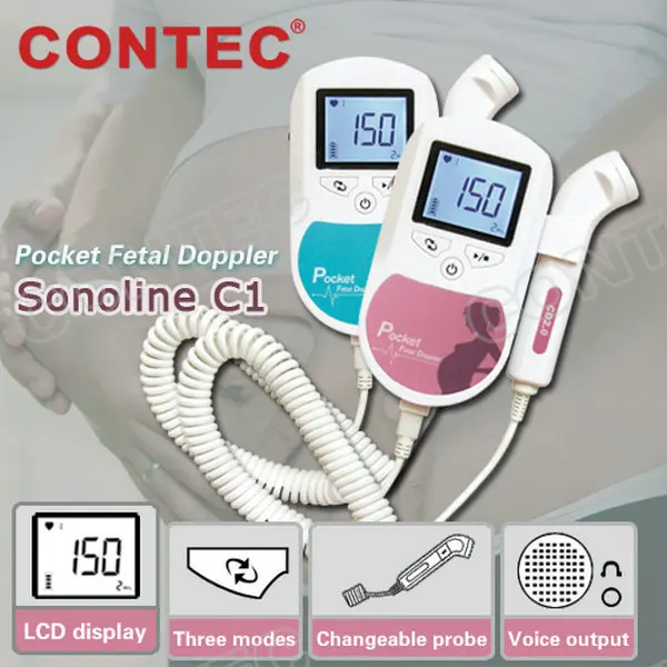 

3MHz Blue Sonoline-C1 LCD Display Home Baby Fetal Doppler With Free Gel