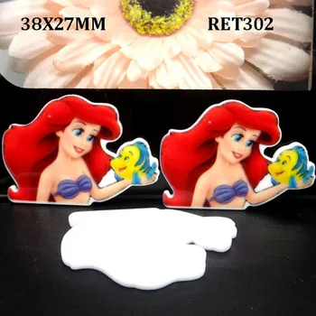 

50pcs 38X27MM flat back cartoon Princess planar resin shrinkys for diy decoration RET302