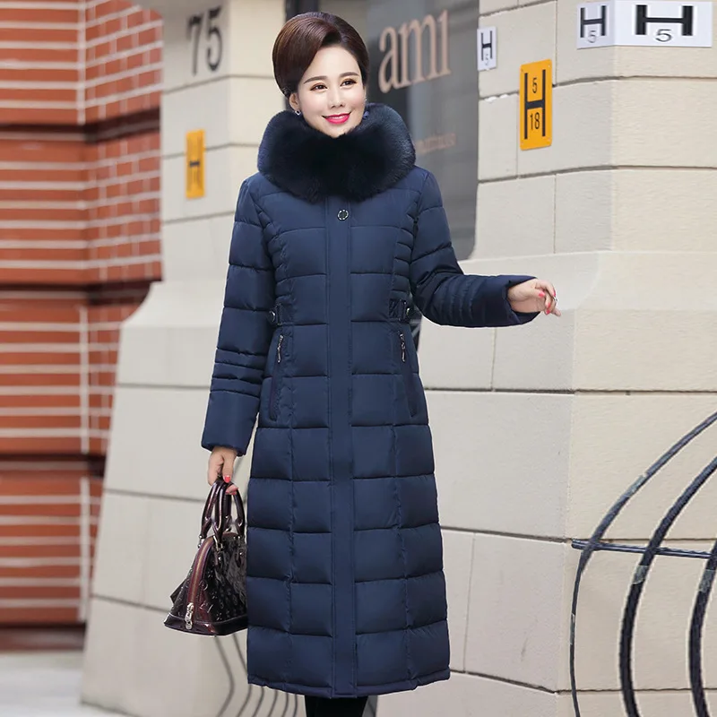 Smiao Plus Size 5XL Winter Jacket Women Female Black Coat 2018 Woman Parka Long Sleeve Hood Slim Keep Warm Big Fur Collar 4XL