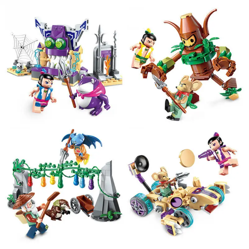 

4 Types New Calabash Brothers Model Building Blocks Chinese Cartoon Educational Blocks Toys for Children LegoING