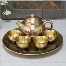 Европейский 6 шт./компл. декоративный металлический Винный Набор Графин для виски кухонные аксессуары чай для одного набора чайный набор с чашками JJ081