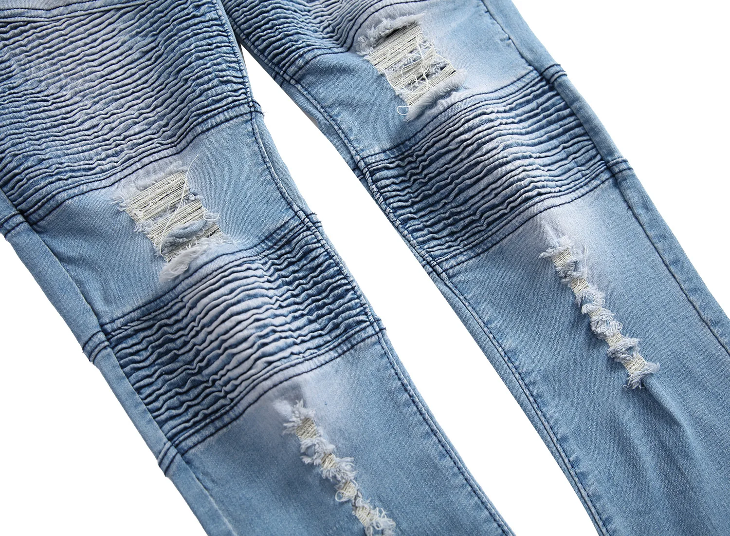 Gersri байкерские джинсы Для мужчин новый Повседневное промывают хлопок раза прямые Рваные джинсы ковбойские эластичные узкие джинсы брюки