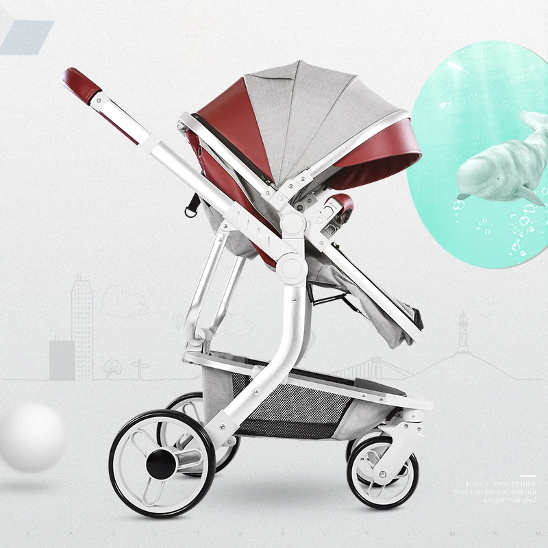 

3 in 1 Poetable Mother Kids Stroller with Four Wheels Aluminum Alloy Folding Push Car Made in China Gifts for Baby