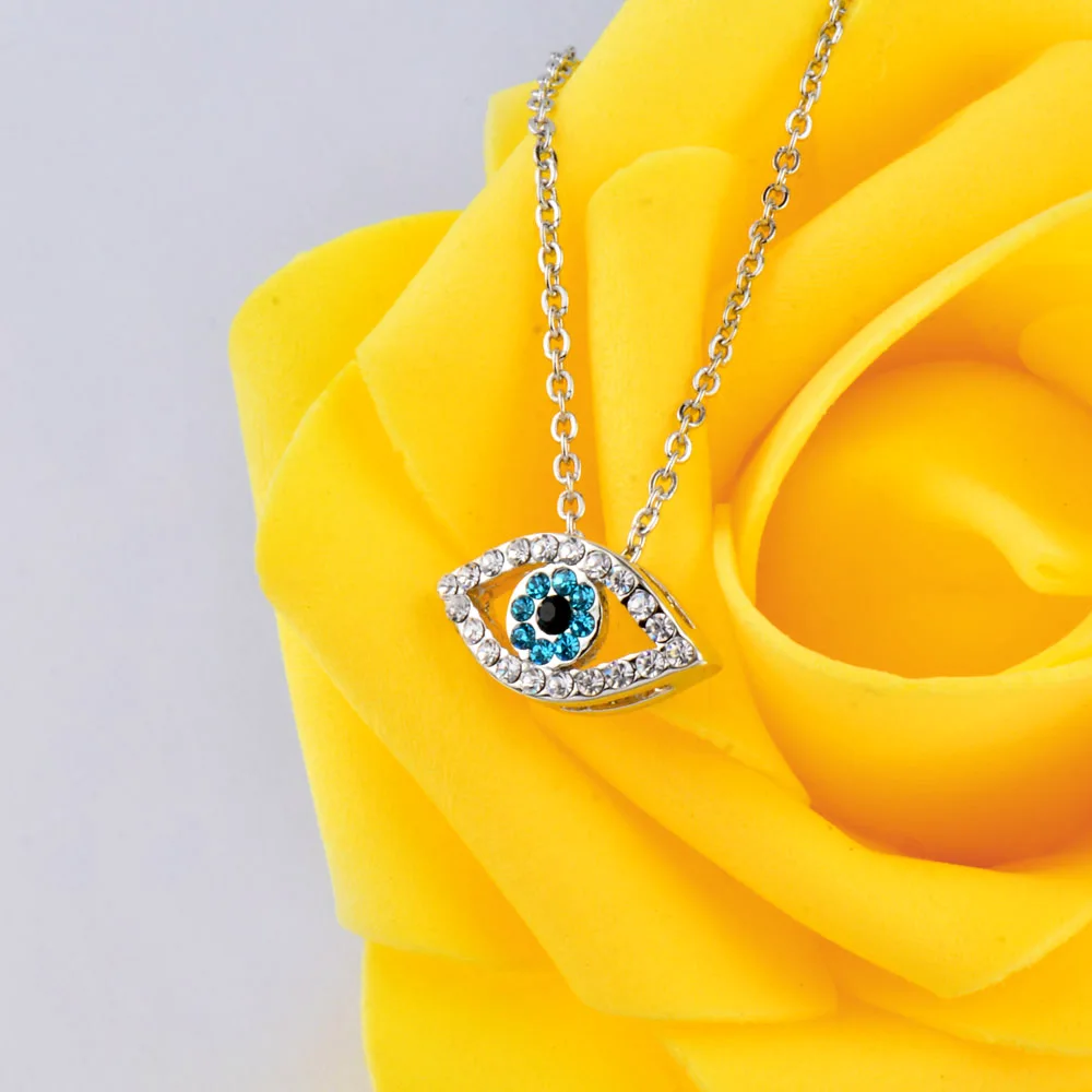 SINLEERY модное Очаровательное ожерелье на удачу, индейка, голубые сглаза, Синие стразы для глаз, колье, ожерелье для женщин, белое золото, цвет XL656 SSC