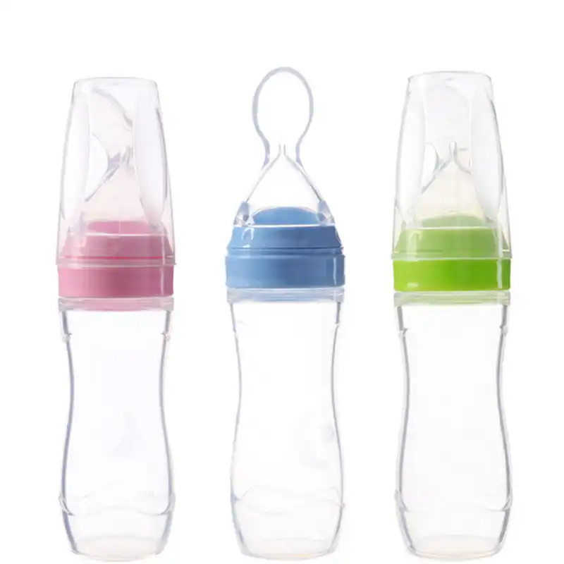Baby Supplement Bottle Feeder Squeeze Feeding Spoon Food Rice