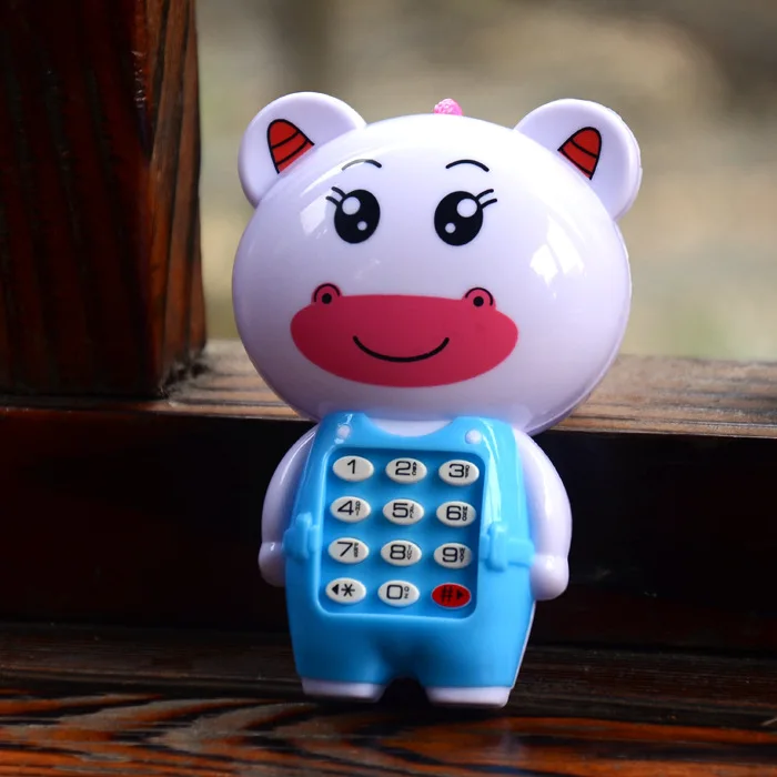 Мультфильм животное телефон вокальная игрушка один шт с кнопкой музыкальная игра для детей случайный тип