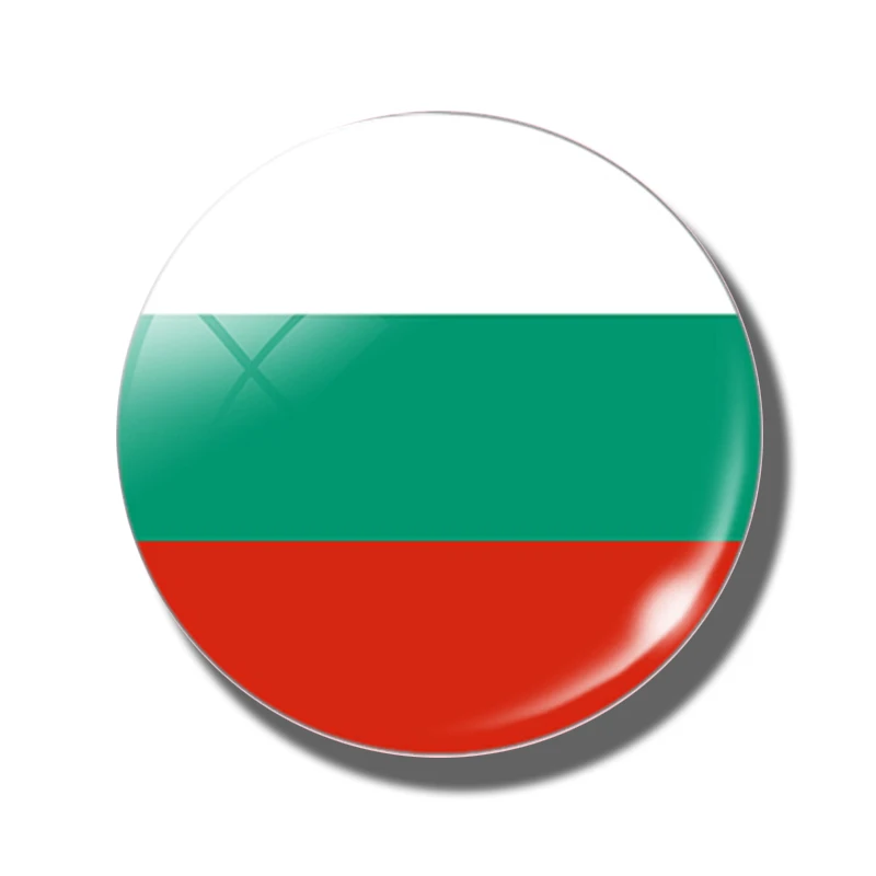 Магнитный стеклянный для холодильника 30 мм, с национальным флагом, в Южной Европе, в Болгарию, Италию, Испанию, Португалия, Андорру, Румынию - Цвет: PACK OF 1