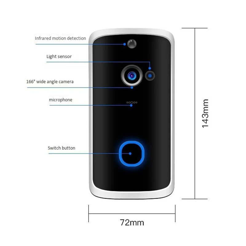 Wifi Security Doorbell Smart Hd 720P Visual Intercom Recording Video Door Phone Remote Home Monitoring Night-Vision #8