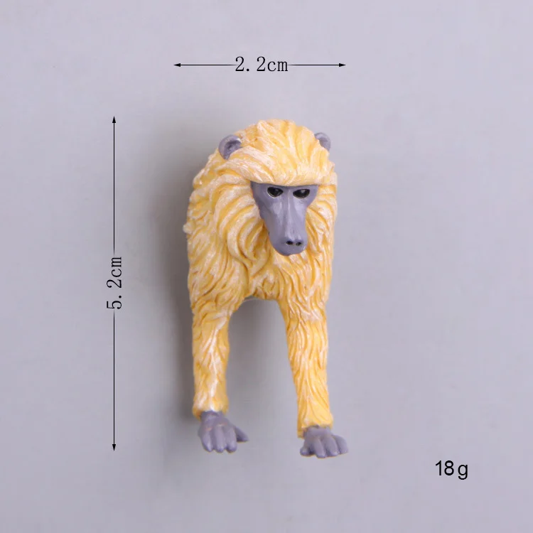 Слон лев обезьяна ребенок мама магнит на холодильник мультфильм животных белая доска стикеры смолы магниты на холодильник ребенок украшение дома - Цвет: Monkey Head