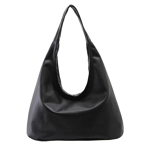 Модная женская сумка женская мягкая сумка из искусственной кожи Форма для пельменей сумка винтажная Сумка Большая вместительная сумка через плечо - Цвет: black