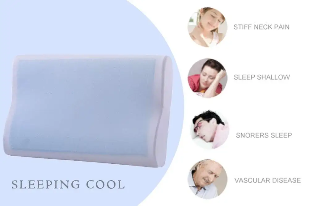 Подушка VISCOELASTIC HOT KOOL Гелевая подушка для шеи эффект памяти VISCO Almohada Ortopedica