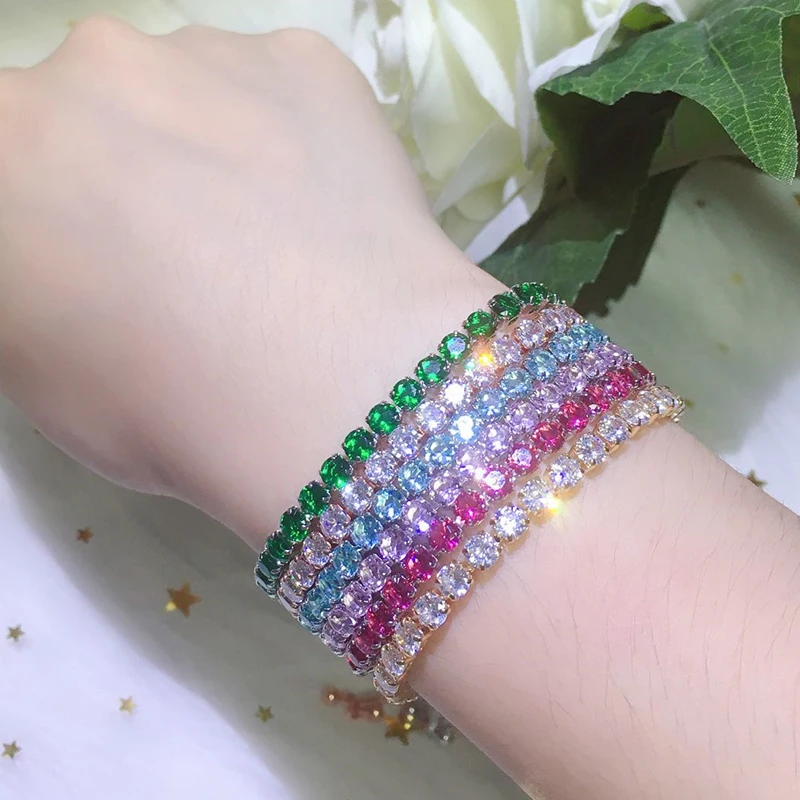 Модный Теннисный браслет с кубическим цирконием и браслет, регулируемые браслеты, женский очаровательный браслет для женщин, свадебные ювелирные изделия CBP134