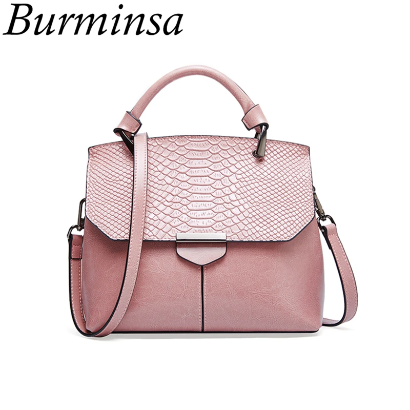 

Burminsa Chic Animal Print Small Shoulder Bags For Young Women Summer Ladies Pink Genuine Leather Handbags Female Crossbody Bags