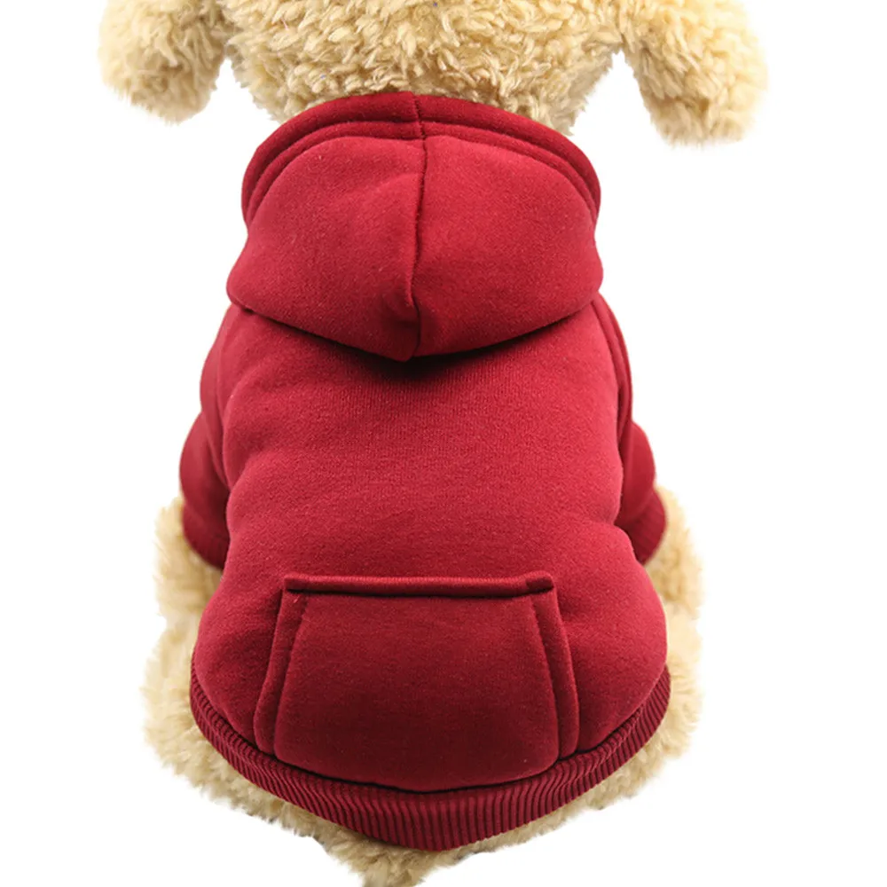 Полиэфирные однотонные мягкие фуфайки с капюшоном и карманом, одежда для домашних животных, одежда для собак, наряд французского бульдога, Ropa Perro