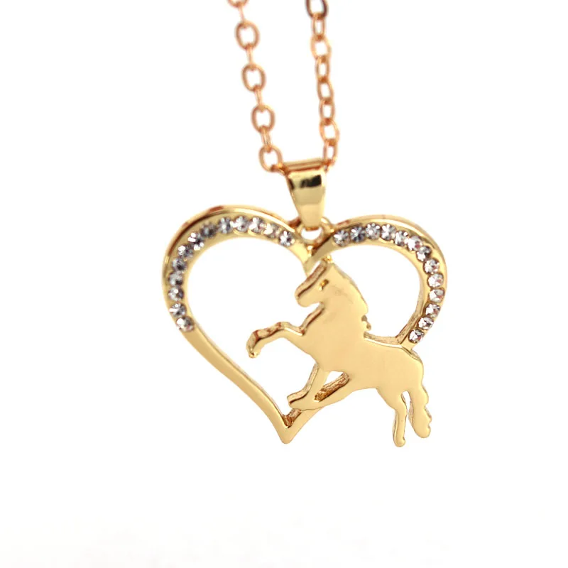 hzew new running horse and heart pendant necklace animal necklaces gift hzew new running horse and heart pendant necklace animal necklaces gift