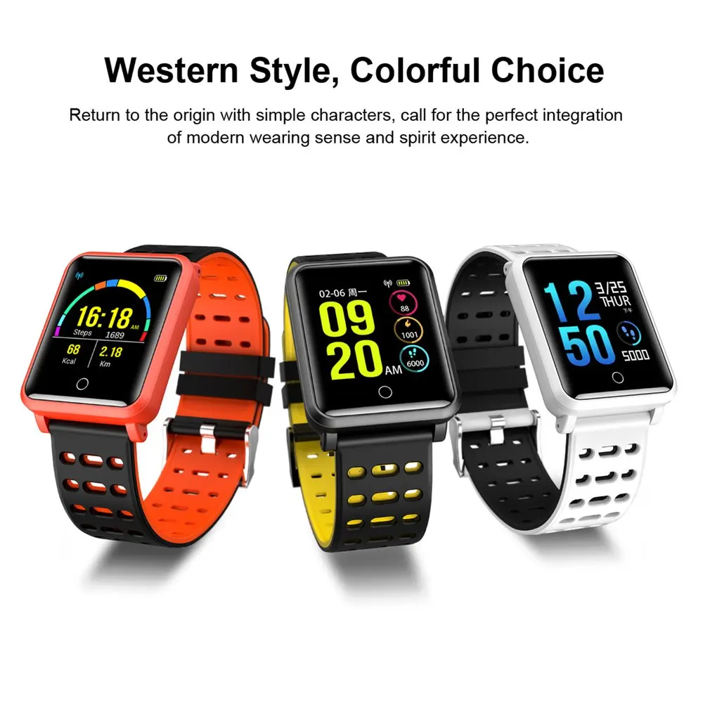 

TF2 Smart Watch IP68 Waterproof 1.3" Color Screen Blood Pressure Heart Oxygen Rate Monitor Pedometer Smart Bracelet