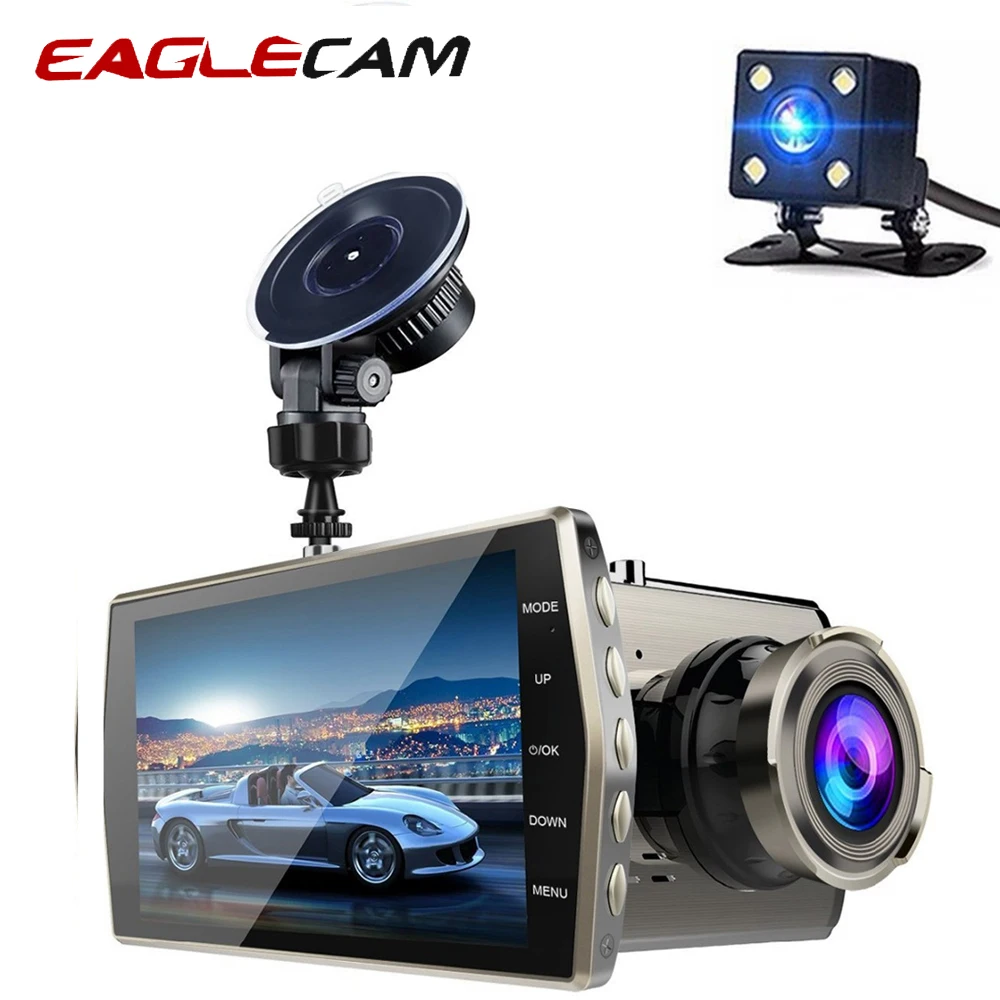 

Dash Cam Full HD 1080P 4" IPS Car DVR Vehicle Camera Front+Rear Dual Lens Night Vision Video Recorder G-sensor Parking Monitor