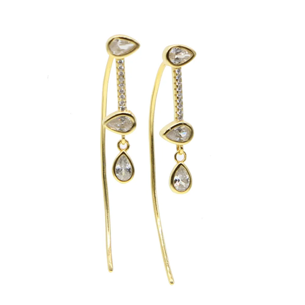 

Ear Line For Women Simple Spiral Earring Gold Color Fashion Jewelry Brithday Friendship Gift 925 silver water loop earrings 2019