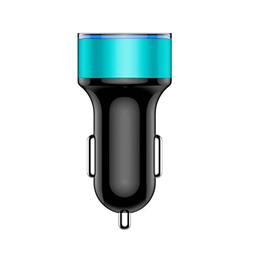 Двойной USB Автомобильное зарядное устройство 3.1A 5 в светодиодный дисплей 2 порта прикуривателя адаптер быстрой зарядки для iPhone samsung универсальный - Название цвета: Blue