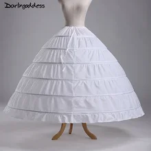 Высокое качество дешевые белые 6 обручей Подъюбники размера плюс органза для Бала Свадебные платья кринолин нижняя юбка
