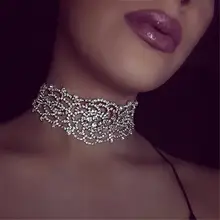 Модные женские полые резные цветок горный хрусталь колье ожерелье ювелирные изделия декор