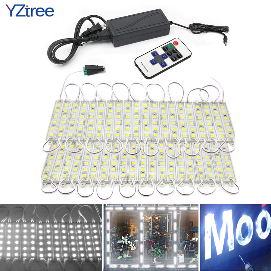 

Super Bright SMD 5054 LED Module Light 6LEDs DC12V Waterproof Store Window Lights LED Advertisement Module Light Lamps ( White )