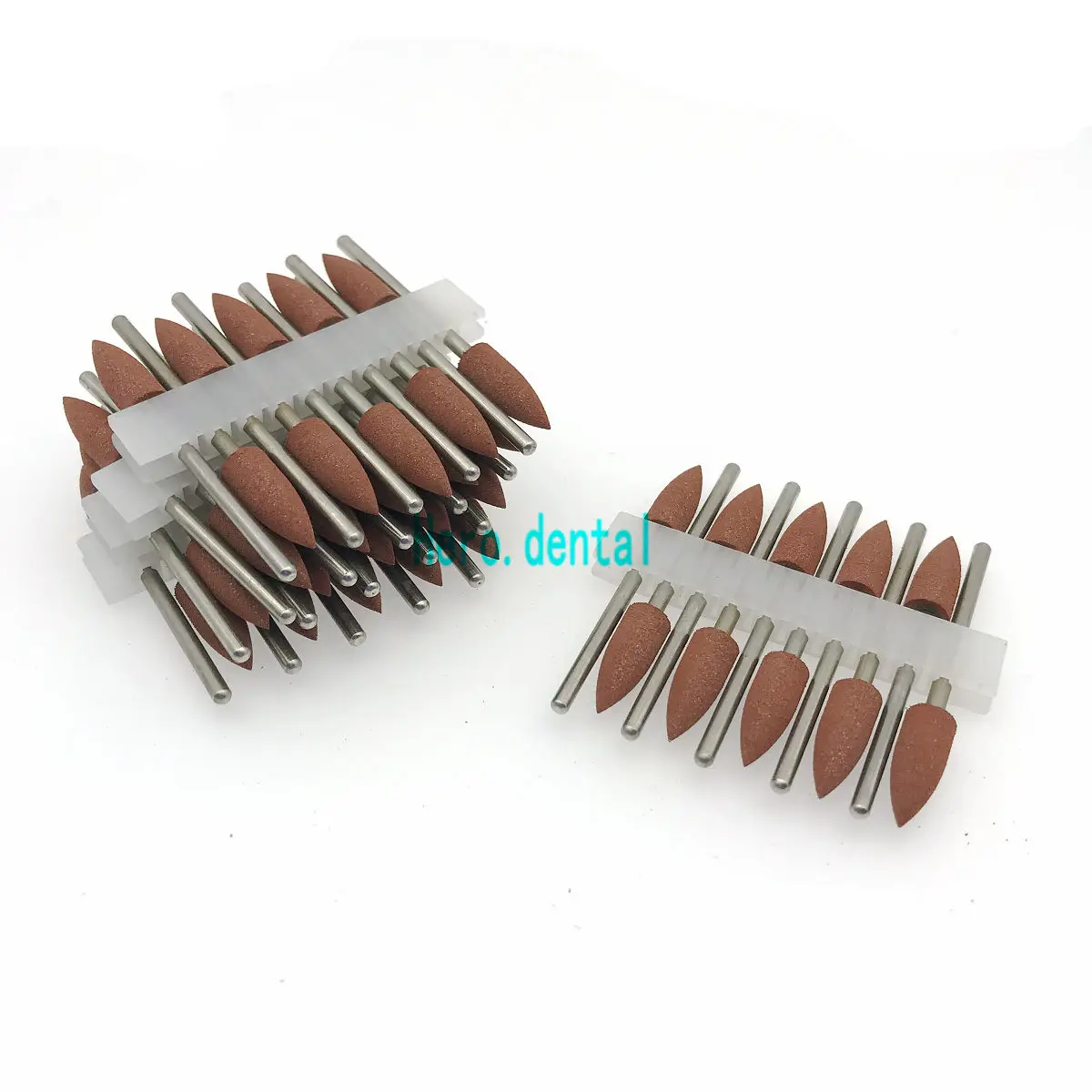 

50pcs Dental Silicone Rubber Resin Base Hidden Denture Polishing Burs brown model 406