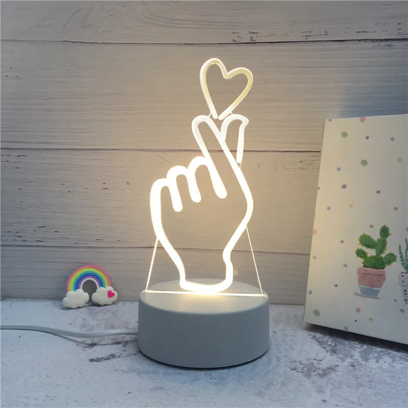 Love Новое поступление 3D светодиодный энергосберегающий мультяшный Рождественский светильник для украшения дома с переключателем, Ночной светильник, детский подарок - Испускаемый цвет: Love