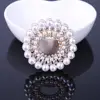 Rhinestone Crystal Silver Color Flower Brooches for Women Men Wedding Bridal Party Round Bouquet Brooch Pin Clear ► Photo 3/6