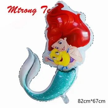 

50pcs 82*67cm The Little Mermaid Foil Balloons of Cartoon Princess Ballon Helium Kids Birthday Decor Air Globos Party Supplies