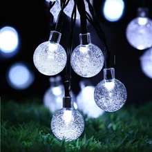 6 м 30 светодиодный солнечный светильник лампы шарик пузыря светодиодный светильник струна Открытый водонепроницаемый садовый светильник Рождественский декоративный светильник s полоса