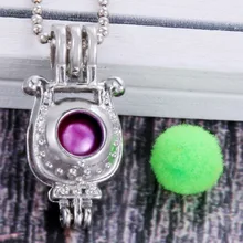 Pingente de ferradura pérola gaiola colar medalhão pingentes vintage aromaterapia óleo essencial difusor corrente medalhão para feminino charme(China)