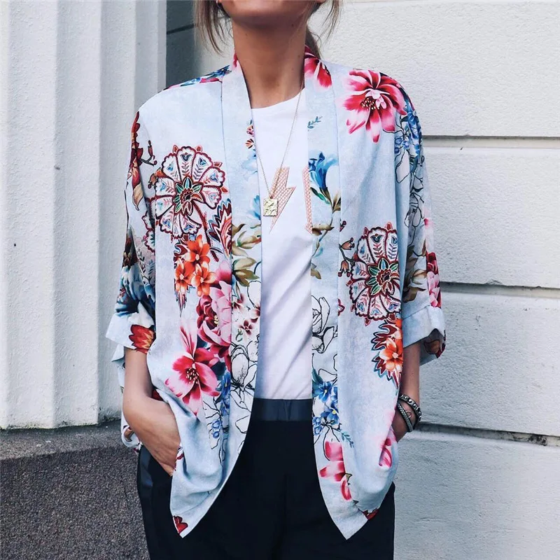 Gladiolus Summer Shirt Women Half Sleeve Floral Print Loose Kimono Cardigan Blouse Womens Tops And Blouses Blusas Mujer De Moda (22)