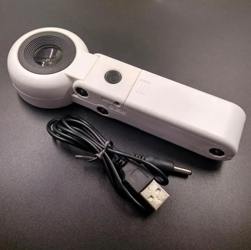 20x 21mm Lens Usb Illuminated Handheld Desk Type Table Lamp Reading