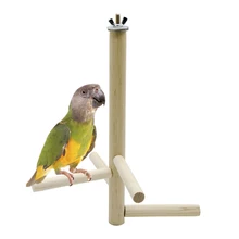 Parrot Bird toys Wooden Rotating Ladder Stand Cage Climbing With Stairs Standing Bar Stand Bird toys 4-level round wooden ladder climbing the stairs