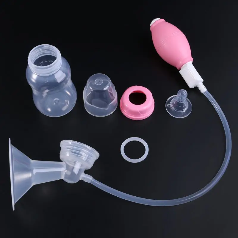 1 комплект молокоотсос клапан с ручным управлением мама Грудное вскармливание детское молоко для кормления, на присоске бутылка для новорожденных мощный коллекторный насос - Цвет: Розовый
